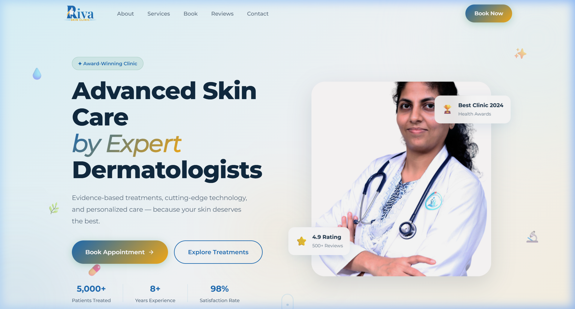 Riva Skin Clinic Website by Dr. Riddhi Arora Singh